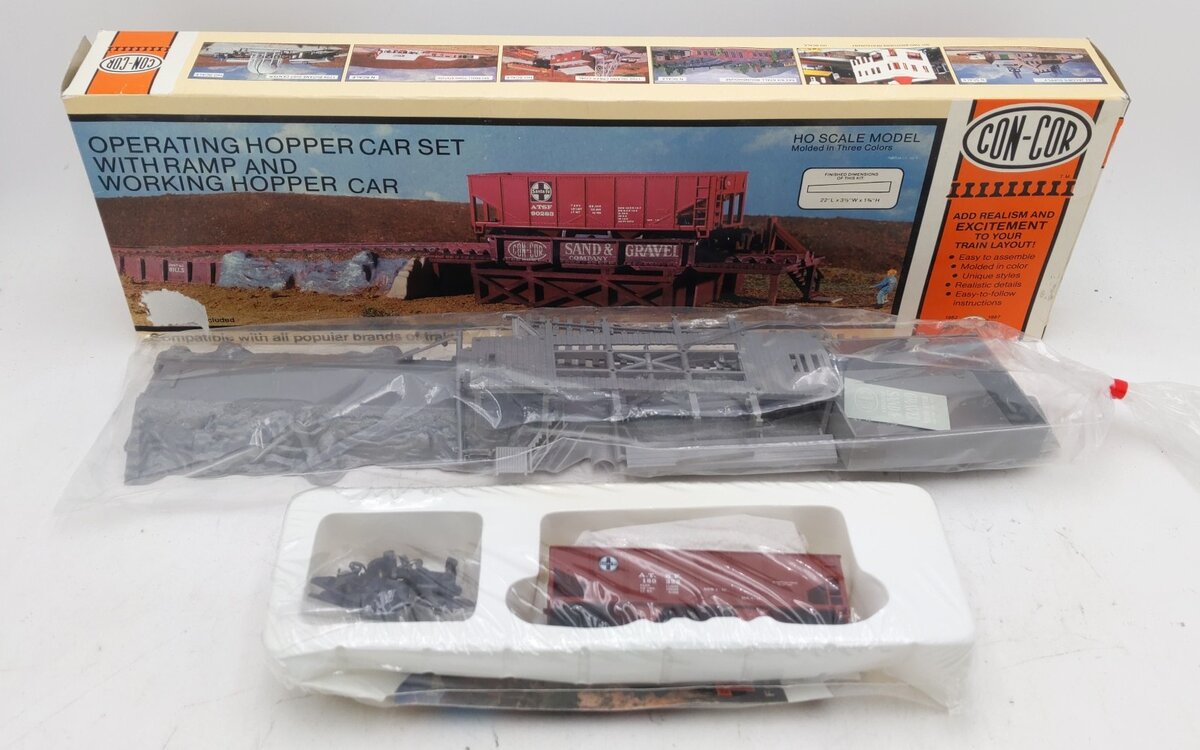 Con-Cor 6100 HO Scale Hopper Car Set w/ Ramp LN/Box