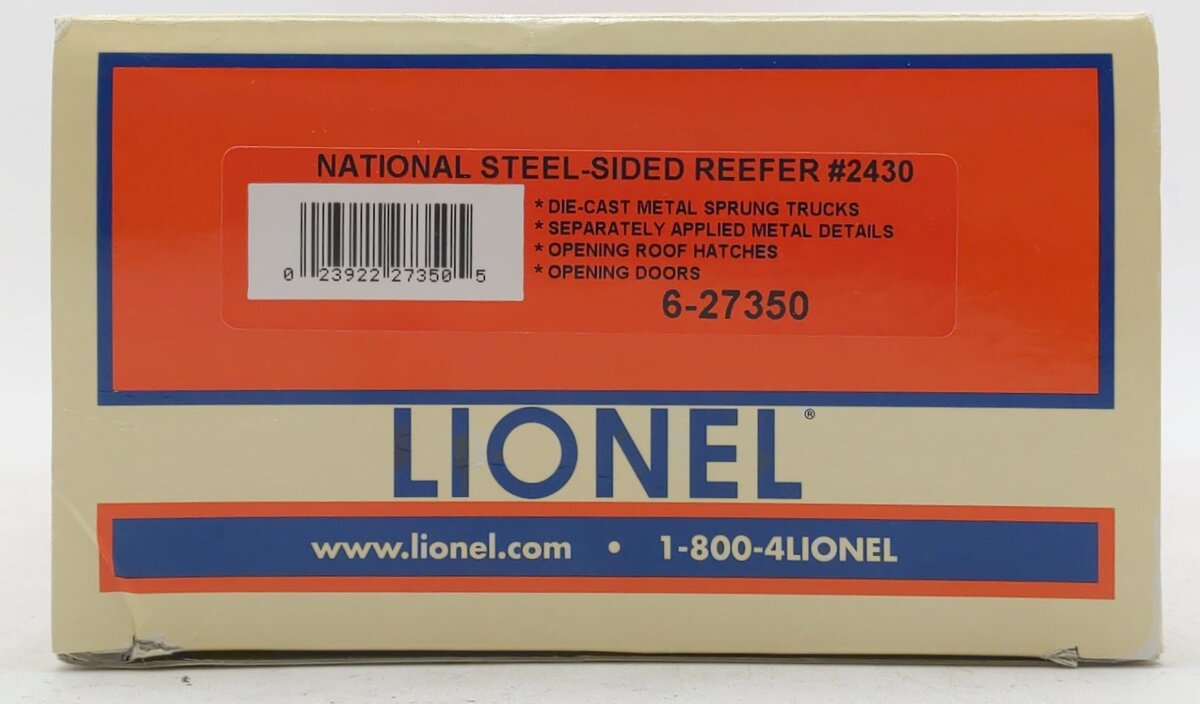 Lionel 6-27350 O National Steel-sided Reefer Car #2430