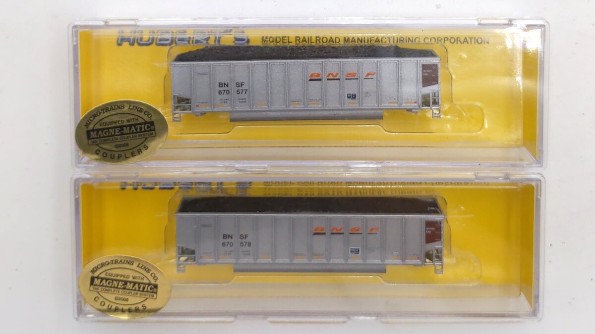Hubert's Model RR N Scale Burlington Northern Santa Fe Coal Hopper (Pack of 6) EX/Box