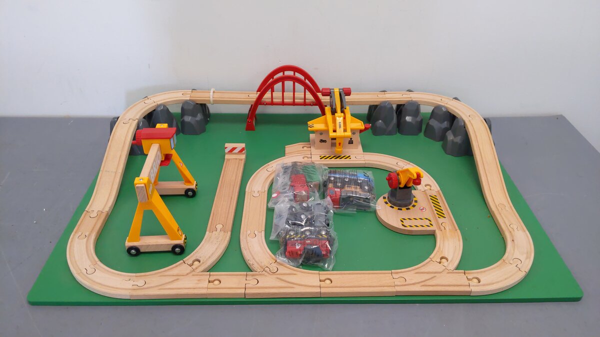 Brio Wooden Track Assembled Lay Out W/ Accessories EX