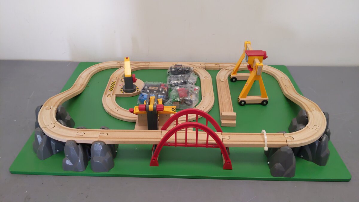 Brio Wooden Track Assembled Lay Out W/ Accessories EX