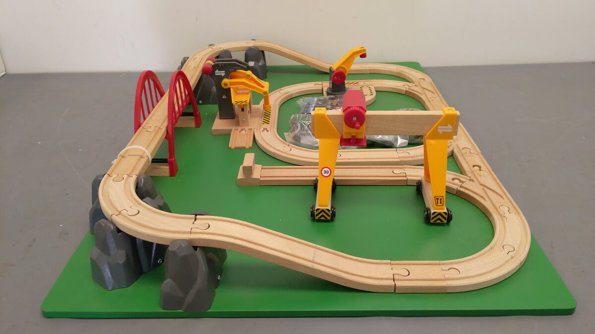 Brio Wooden Track Assembled Lay Out W/ Accessories EX