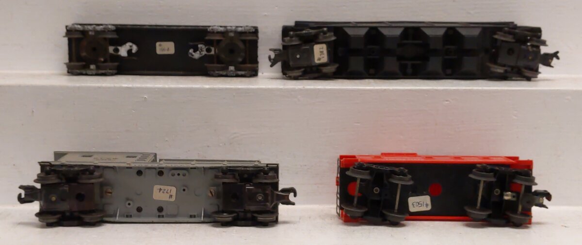 Lionel Vintage O Assorted Freight Cars: 1002, 6257, 6419, 6636 [4] VG
