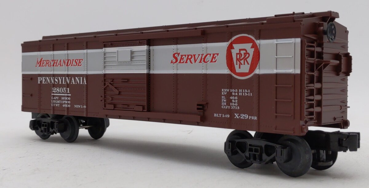 MTH 30-7408 O Gauge Pennsylvania Merchandise Service Semi-scale Boxcar #28051