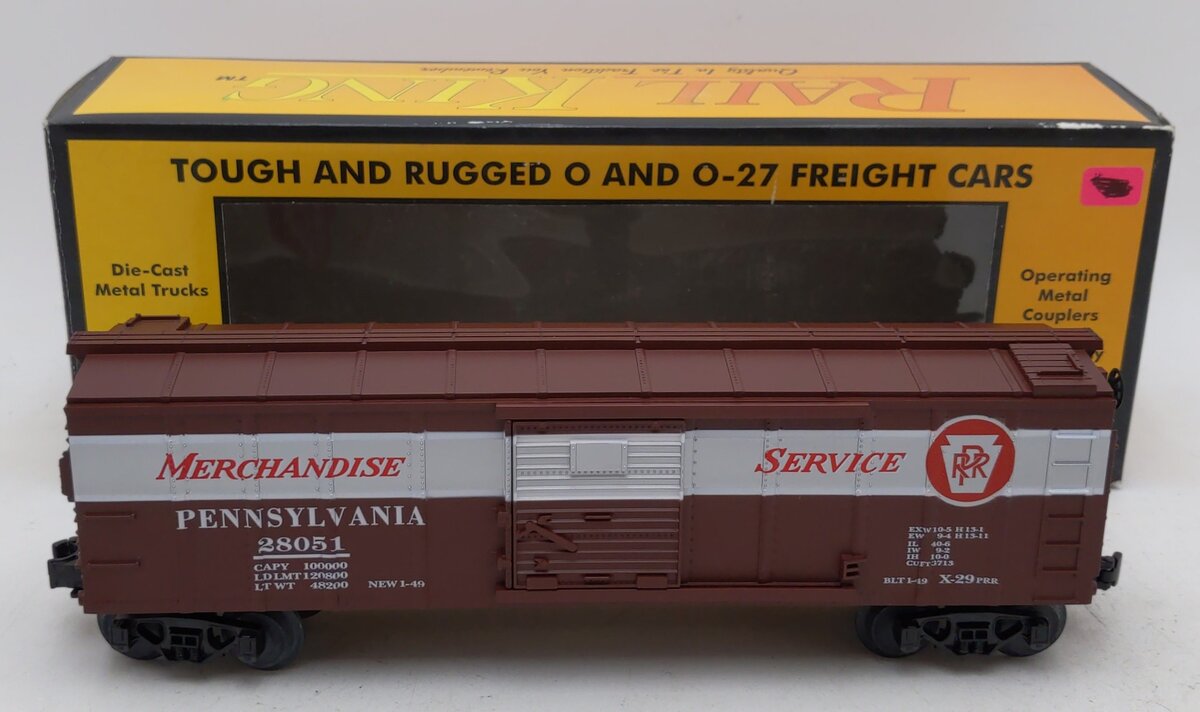 MTH 30-7408 O Gauge Pennsylvania Merchandise Service Semi-scale Boxcar #28051