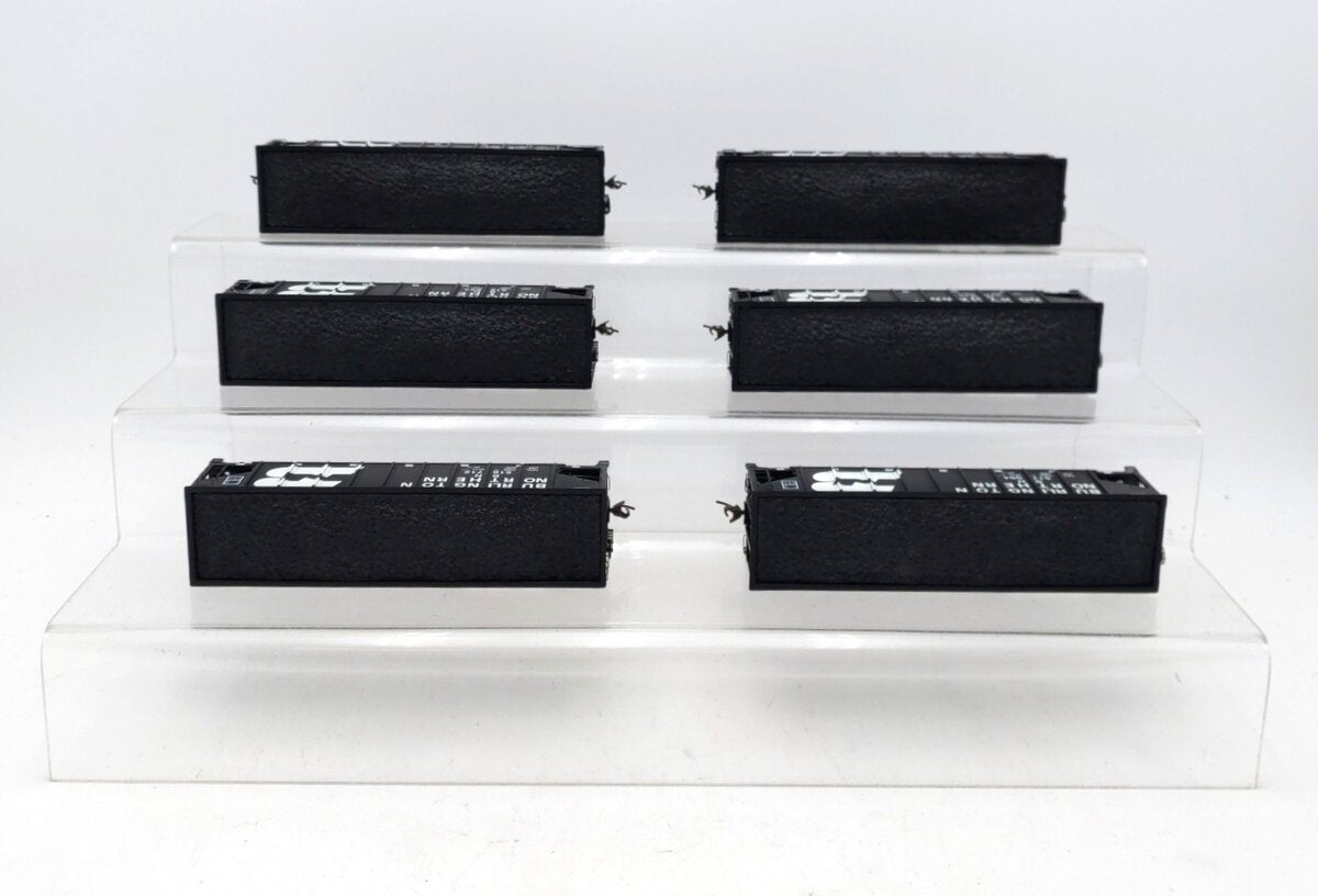 Athearn 95602 HO Burlington Northern 40' 3 Bay Ribbed Hopper Cars (Pack of 6) LN/Box