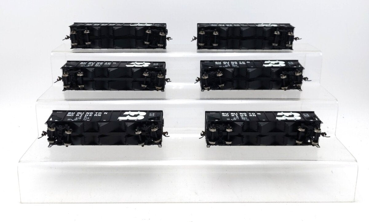 Athearn 95602 HO Burlington Northern 40' 3 Bay Ribbed Hopper Cars (Pack of 6) LN/Box