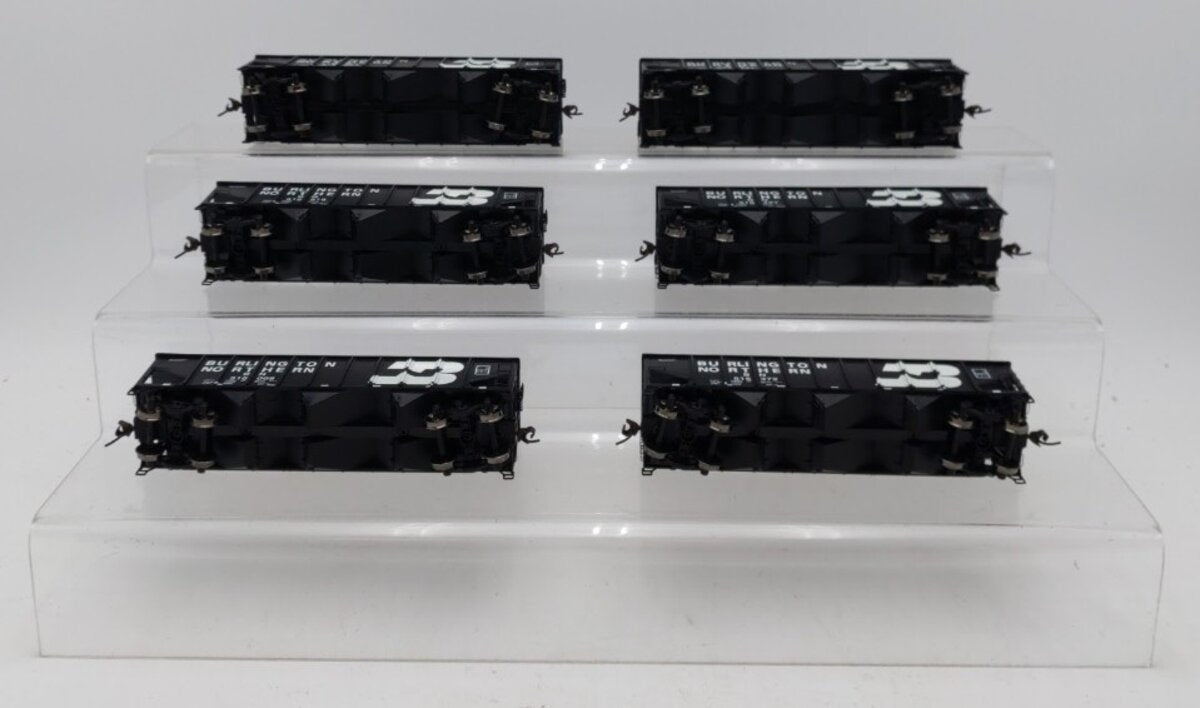 Athearn 95603 HO Scale Burlington Northern 40' 3 Bay Ribbed Hopper (Pack of 6) LN/Box