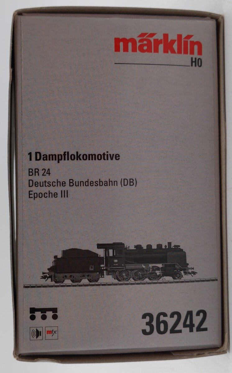 Marklin 36242 HO DB Class 24 Steam Locomotive w/ Tender #24047