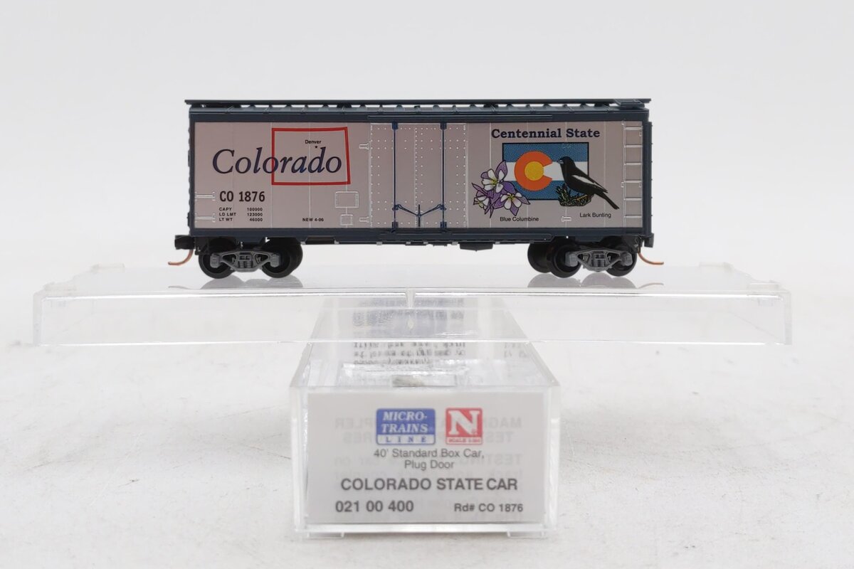 Micro-Trains 02100400 N Scale Colorado Car 40' Standard Plug Door Boxcar #1876