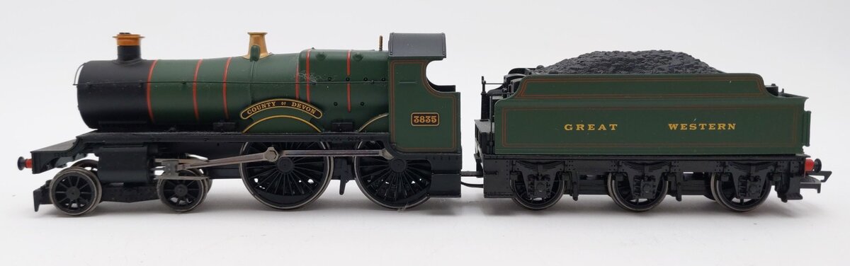 Hornby R3277 OO Great Western 4-4-0 County of Devon Steam Locomotive #3835