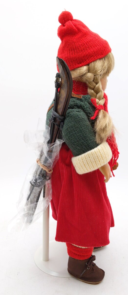 Winter Girl Porcelain Doll w/Skis EX/Box