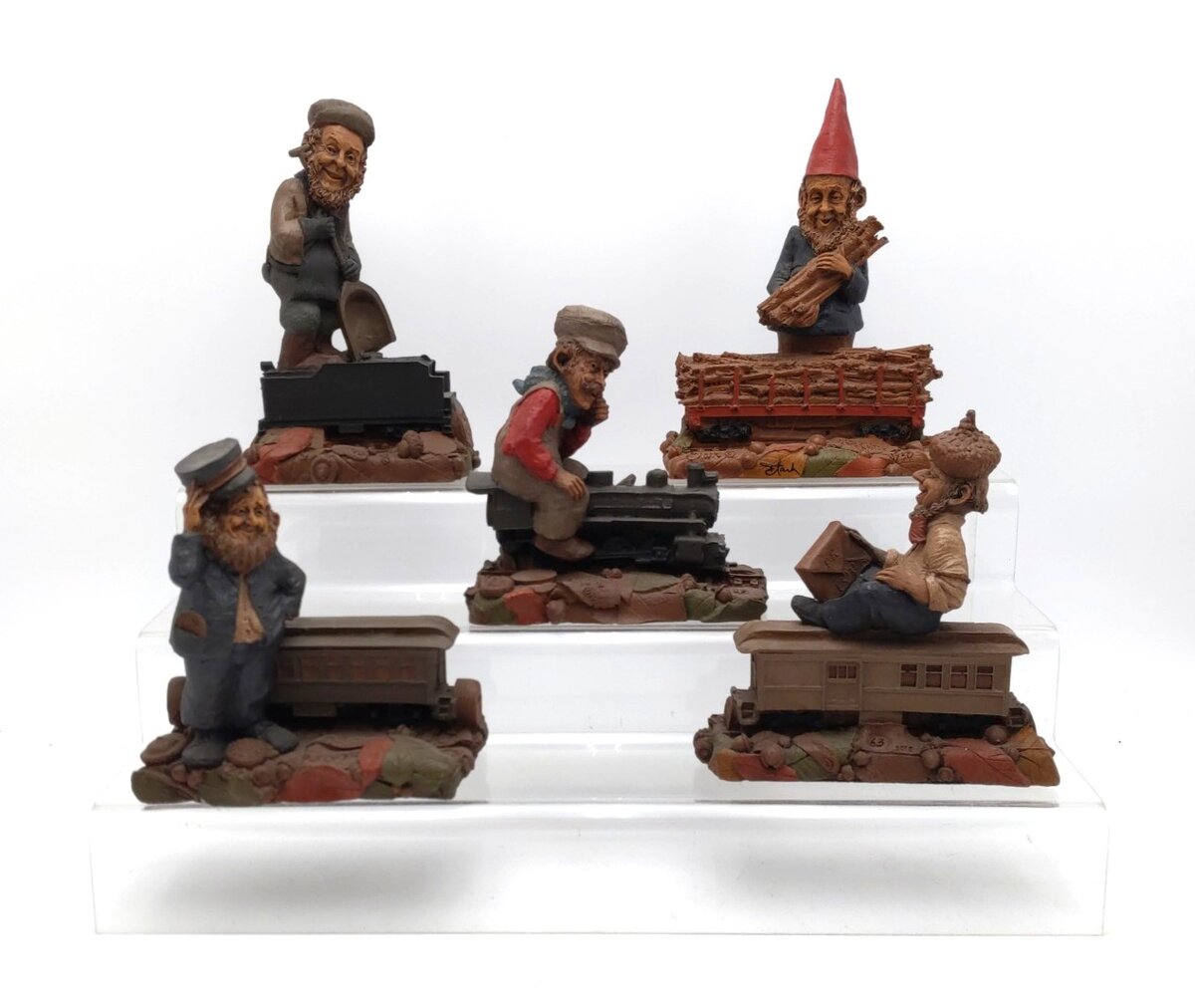 Cairn Studios Vintage Tom Clark Gnome Train Figurines [5] EX