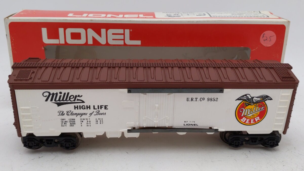 Lionel 6-9852 O Gauge Miller Beer Billboard Reefer Car #9852 LN/Box