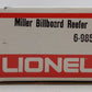 Lionel 6-9852 O Gauge Miller Beer Billboard Reefer Car #9852 LN/Box