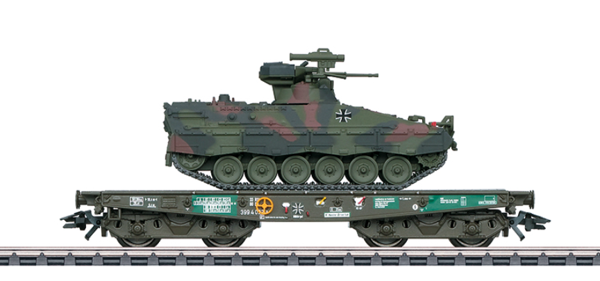 Marklin 48746 HO Scale Type Rlmmps Heavy-Duty Flat Car w/Marder Tank