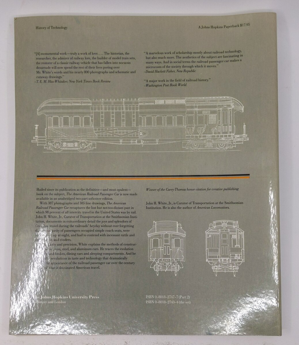 The American Railroad Passenger Car Part2  Paperback Book By John H. White Jr. EX