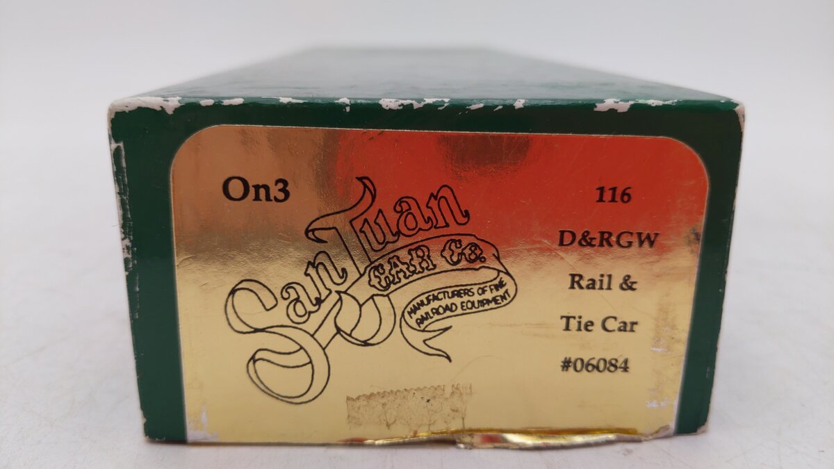 San Juan Car Co 116 On3 D&RGW Rail & Tie Car Kit #06084