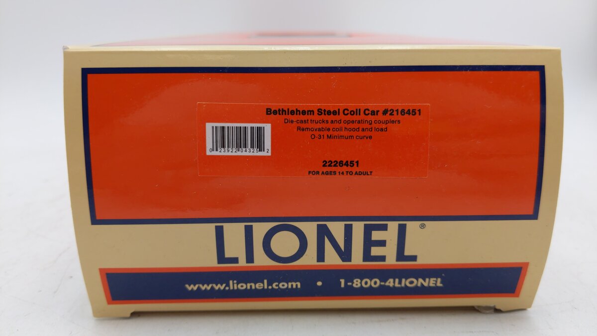 Lionel 2226451 O Bethlehem Steel Coil Car #216451