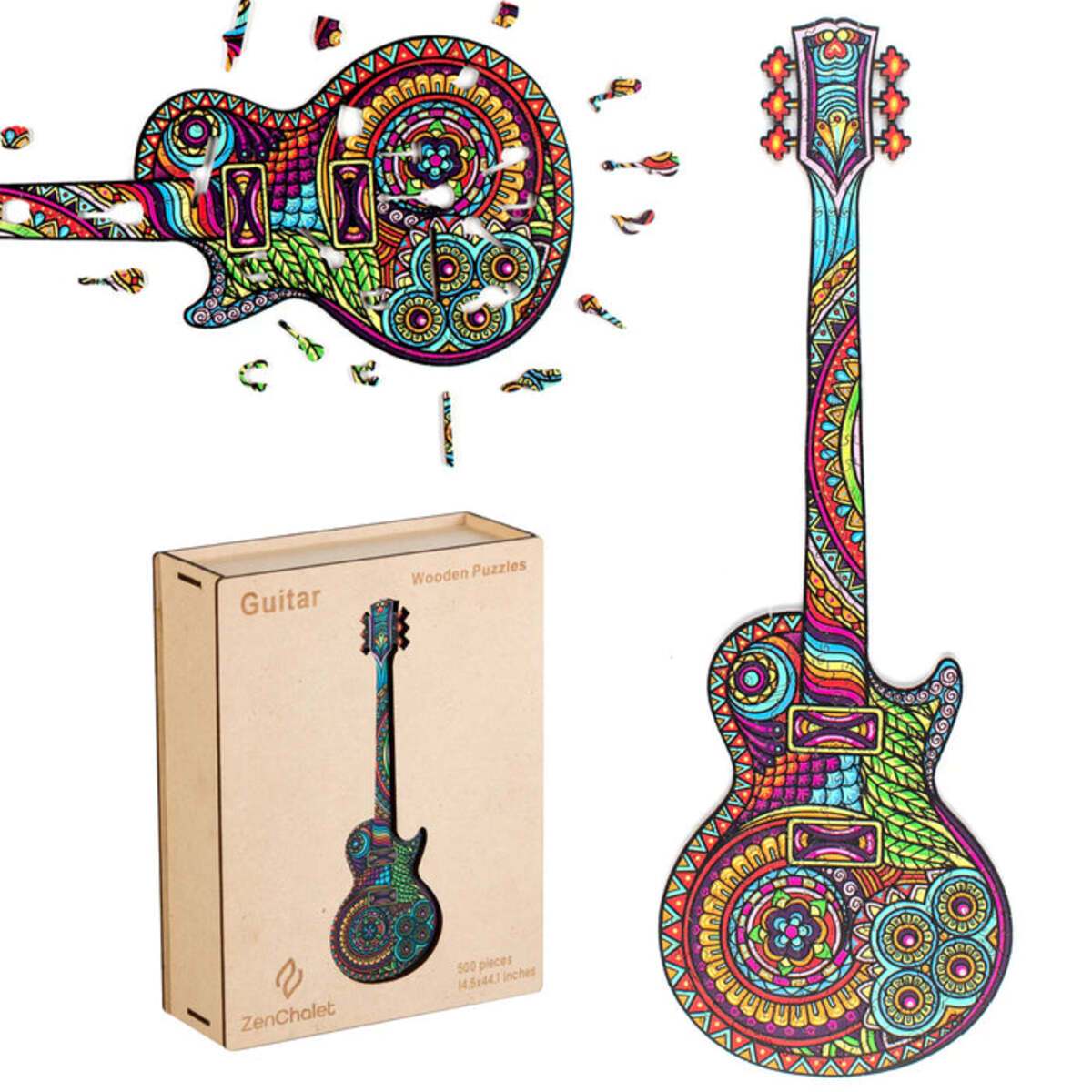 ZenChalet Puzzles G200 Guitar 200 Piece Wooden Puzzle