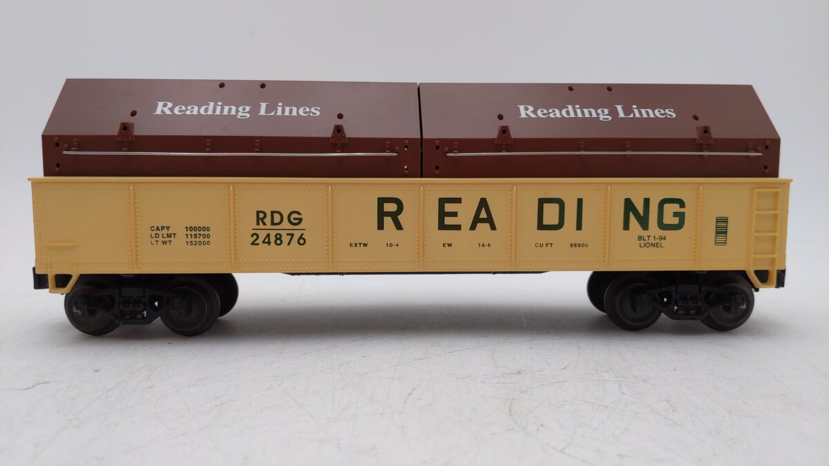 Lionel 6-17405 O Gauge Reading Gondola with Coil Covers #24876