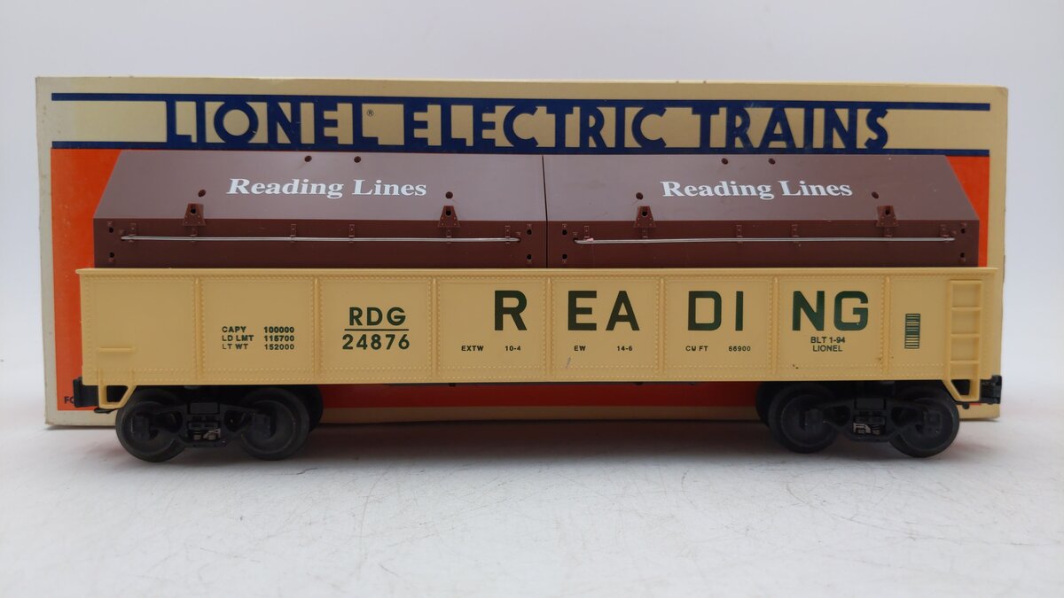 Lionel 6-17405 O Gauge Reading Gondola with Coil Covers #24876 LN/Box