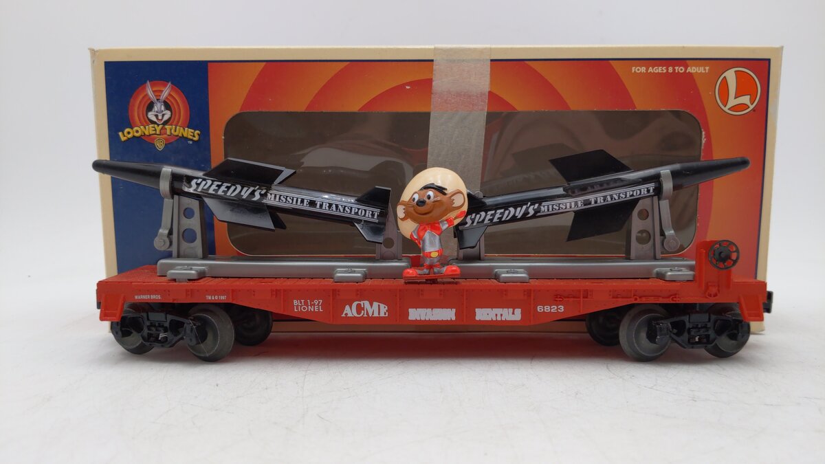 Lionel 6-16980 O Gauge WB Speedy Gonzales Missile Flatcar #6823 LN/Box