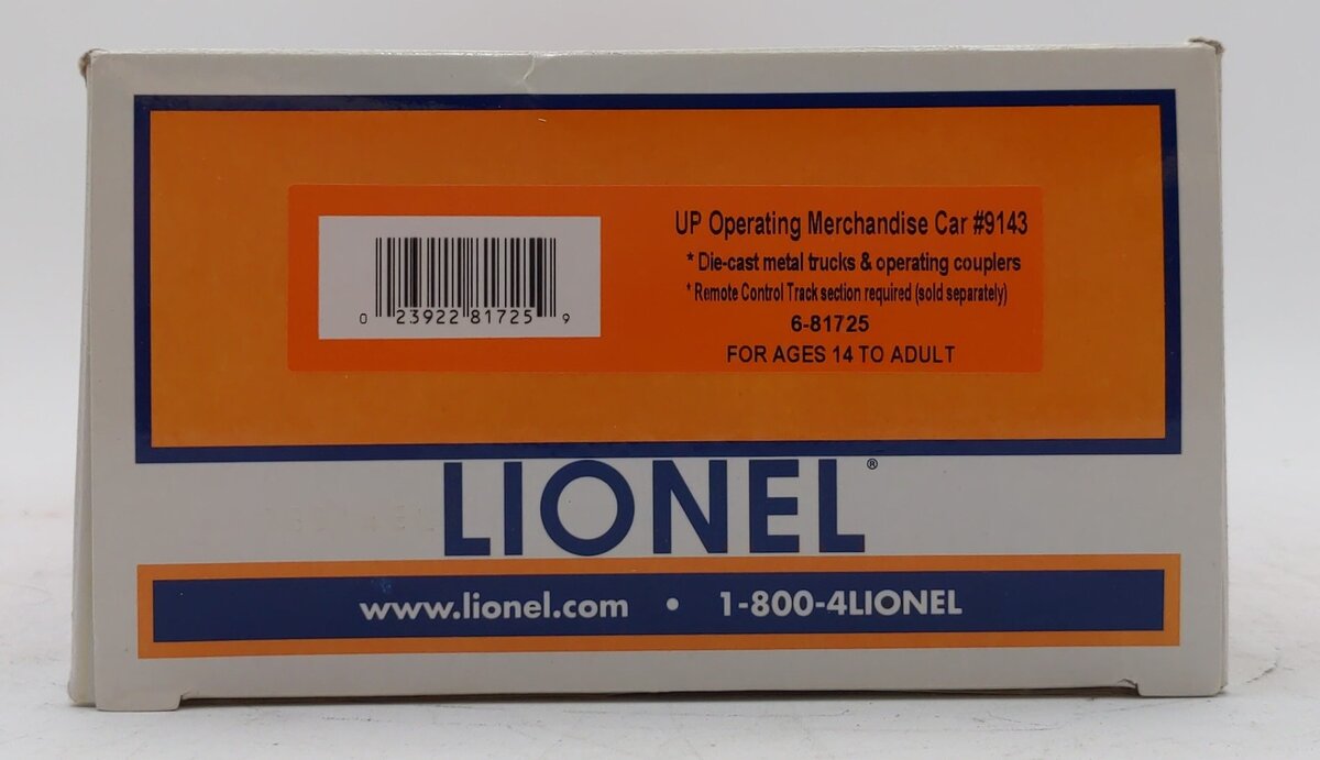 Lionel 6-81725 O Gauge Union Pacific Operating Merchandise Car #9143