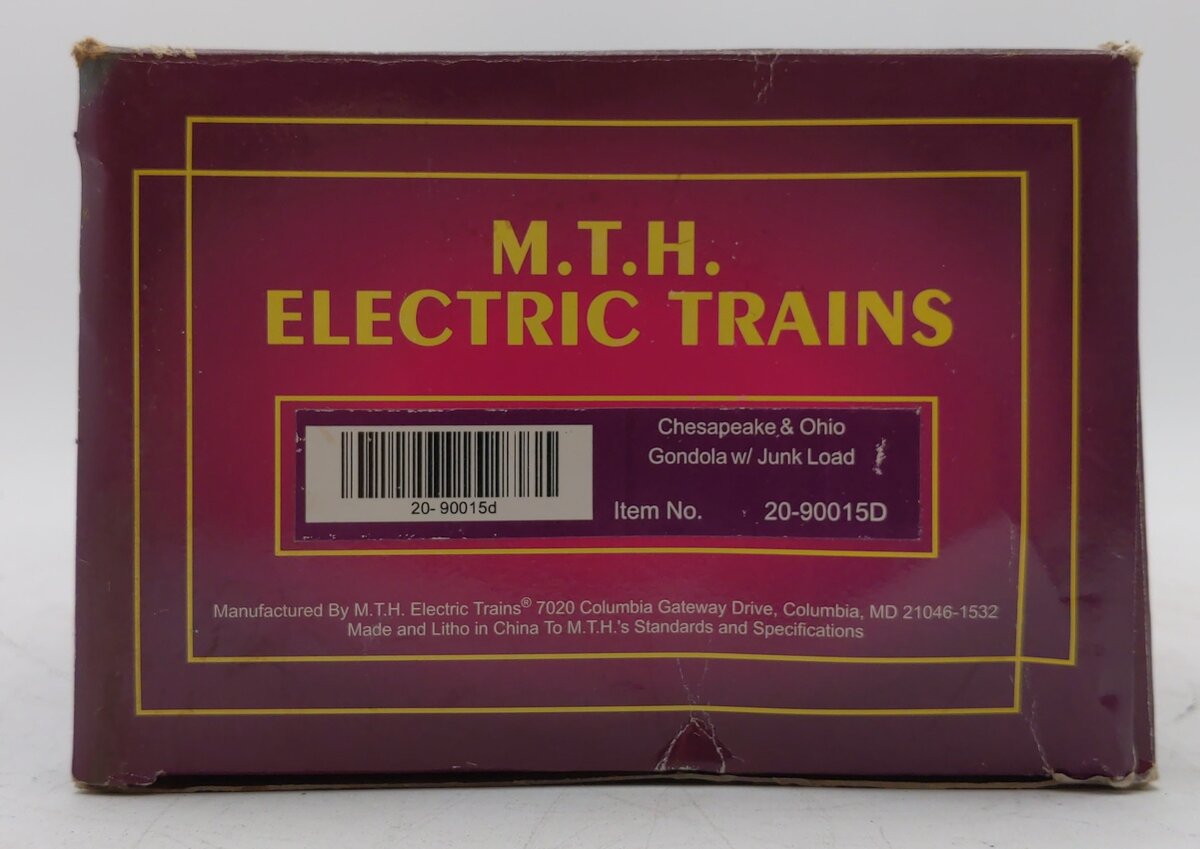 MTH 20-90015D O Gauge Chesapeake & Ohio Gondola Car w/Junk Load LN/Box