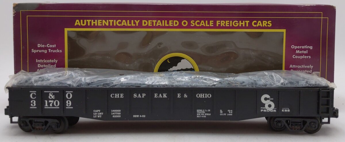 MTH 20-90015D O Gauge Chesapeake & Ohio Gondola Car w/Junk Load LN/Box
