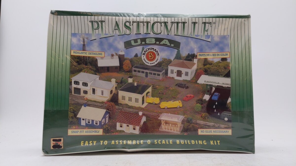 Bachmann 45609 O Scale Plasticville Police Station with Police Car Building Kit