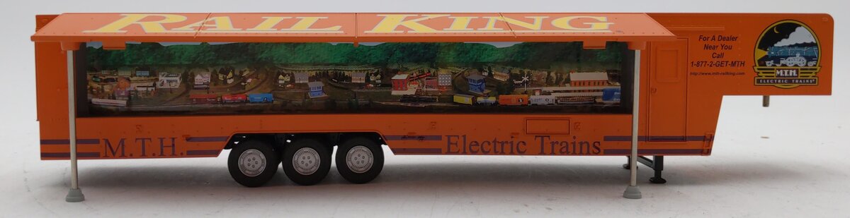 MTH 30-50004 O Gauge Big Mo Vendor Trailer Interior Illumination Opening Doors LN/Box