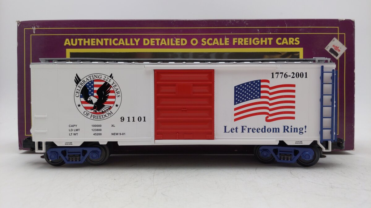 MTH 20-93092 O Gauge American Freedom Boxcar #91101 LN/Box