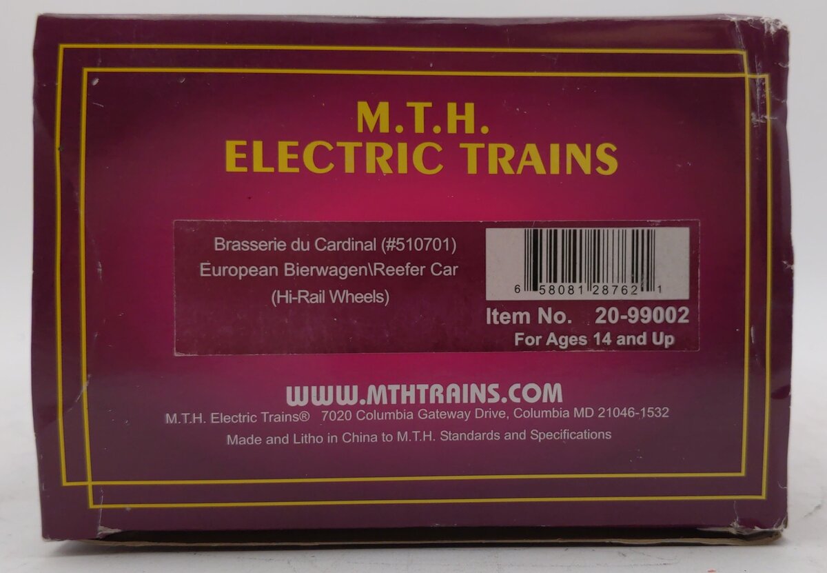 MTH 20-99002 O SBB/CFF Brasserie du Cardinal European Bierwagen Reefer #510701