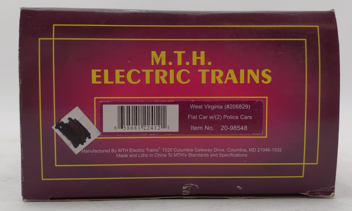 MTH 20-98548 WV Flat Car with 2 Ford Police Cars #206829