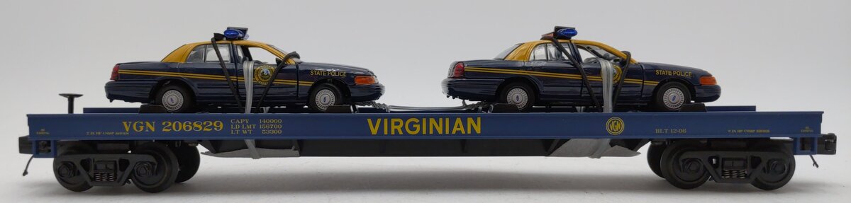 MTH 20-98548 WV Flat Car with 2 Ford Police Cars #206829