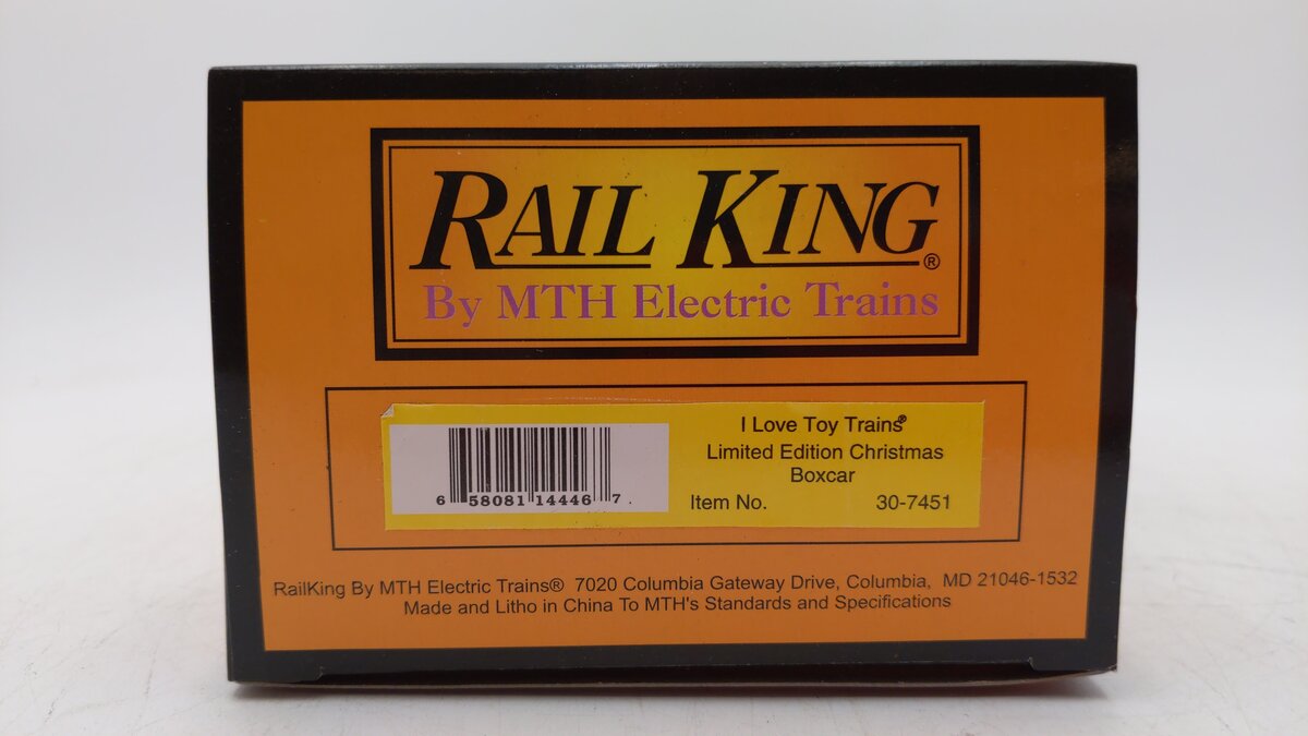 MTH 30-7451 O Gauge I Love Christmas & Toy Trains Boxcar #2000 LN/Box