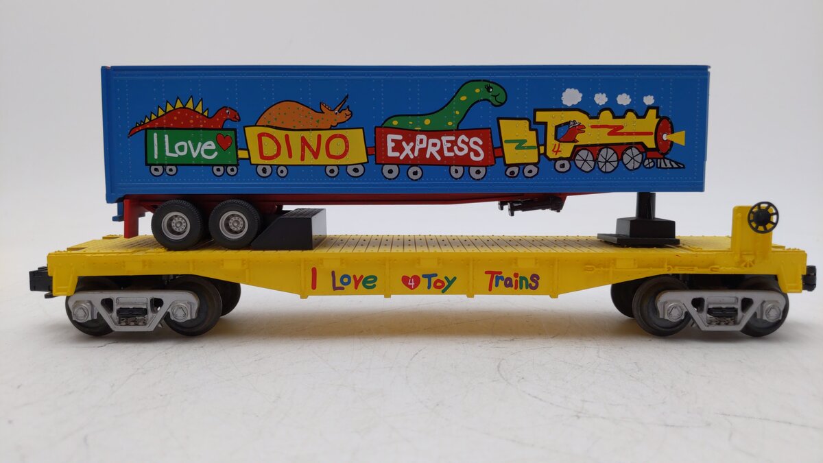 MTH 30-7675 O Gauge I Love Toy Trains® Flatcar w/ Trailer LN/Box