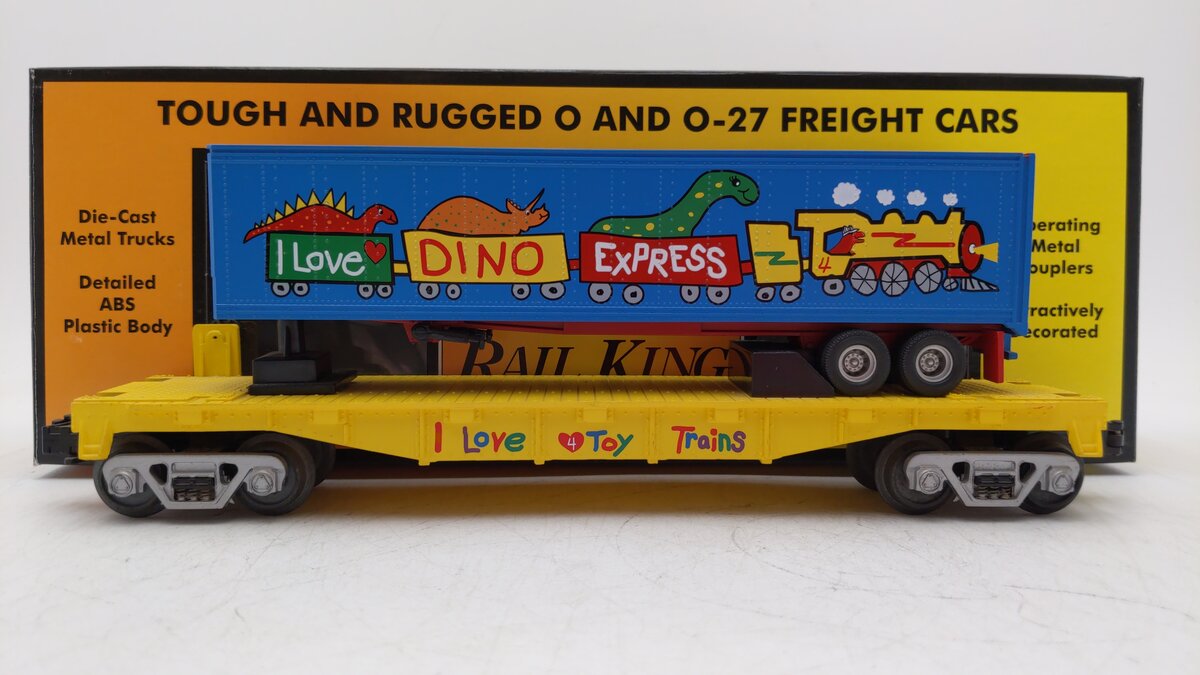 MTH 30-7675 O Gauge I Love Toy Trains® Flatcar w/ Trailer MT/Box