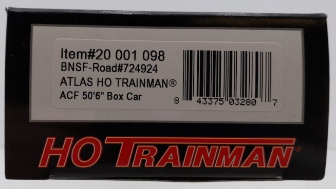 Atlas 20001098 HO Scale BNSF ACF 50' 6" Box Car #724924