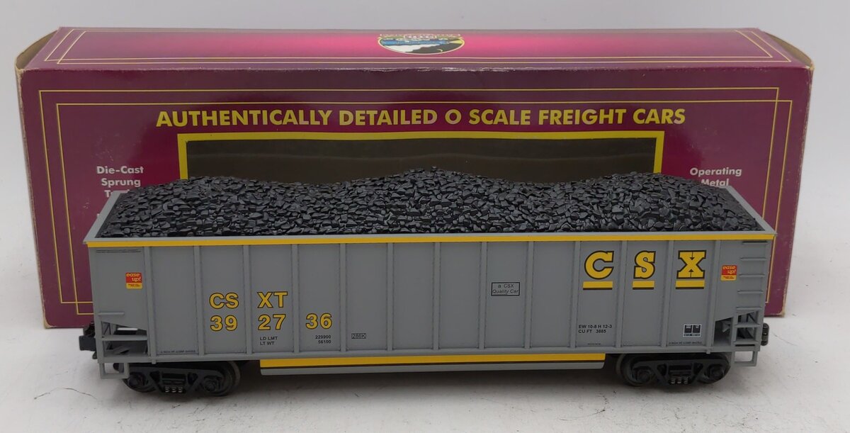 MTH 20-97419 O CSX Coalporter Hopper w/Coal Load #392736 LN/Box