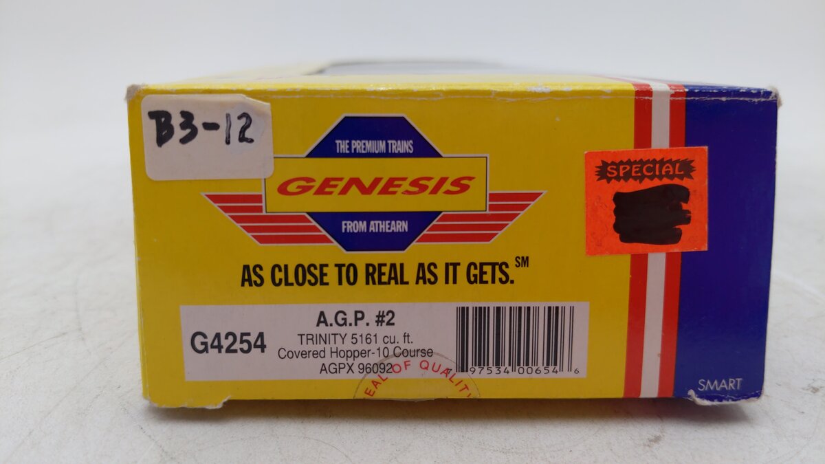 Athearn G4254 HO Scale A.G.P. #2 Trinity Covered Hopper #96092