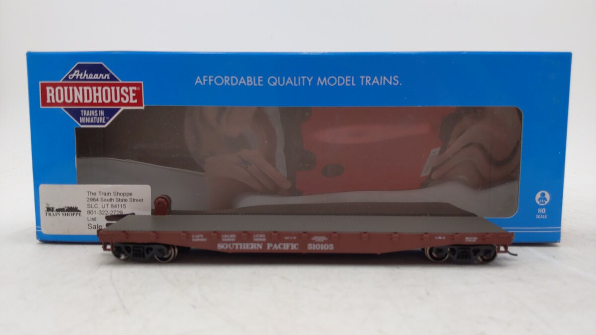 Roundhouse 14510 HO Southern Pacific 50' Flat Car w/Stakes #510105