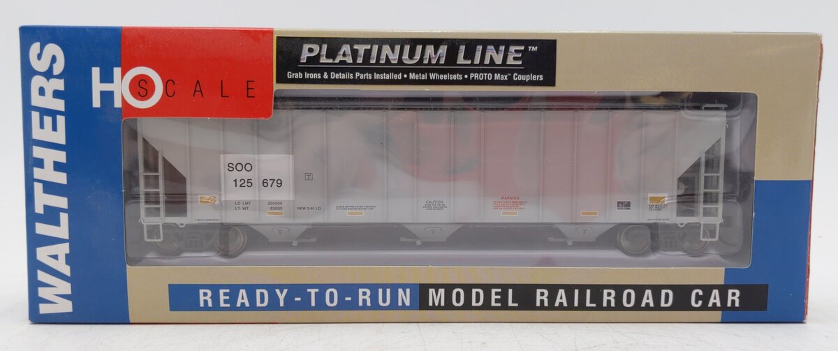 Walthers 932-41204 HO Soo Line Evans 4780 3-Bay Covered Hopper #125679