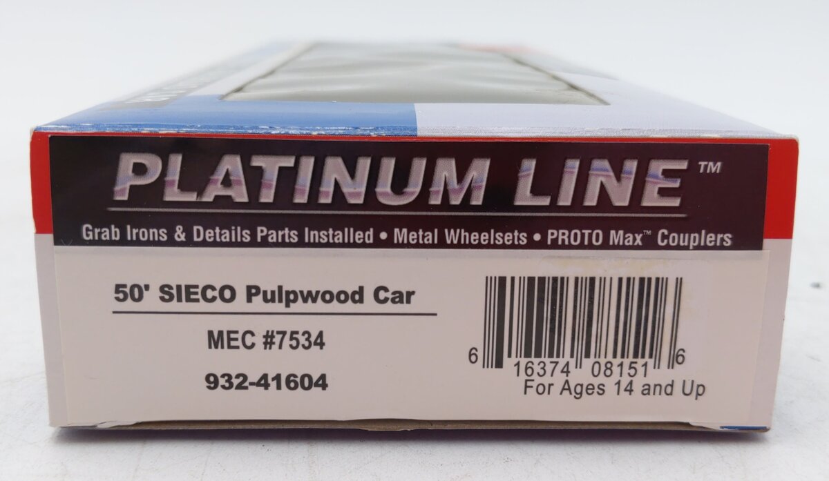Walthers 932-41604 HO Scale Mec 50' SIECO Pulpwood Flatcar #7534 LN/Box