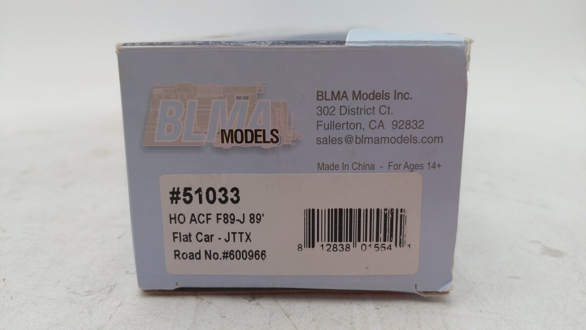 BLMA Models 51033 HO ACF F89-J 89' Flatcar w/Bulk/Pipe Riser Details #600966