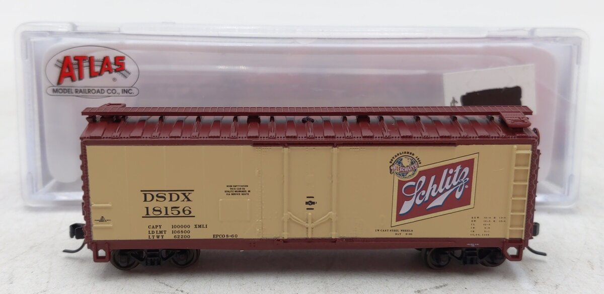 Atlas 50005649 N Schlitz 40' Plug Door Box Car #18156