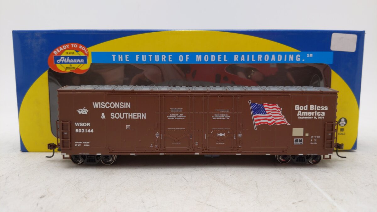 Athearn 96922 HO WSOR/Never Forget RTR 50' Double Door Plug Boxcar #503801
