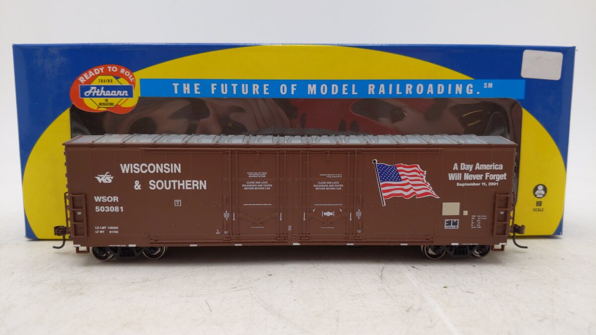 Athearn 96923 HO Scale Wisconsin & Southern 50' Double Door Plug Boxcar #503144 LN/Box