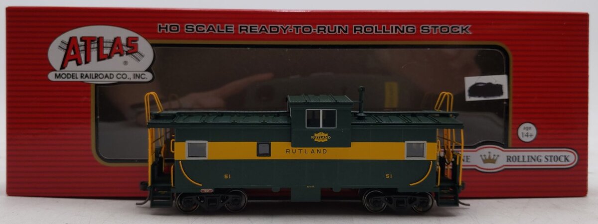 Atlas 20005018 HO Scale Rutland Extended Vision Caboose #51 (Green/Yellow)